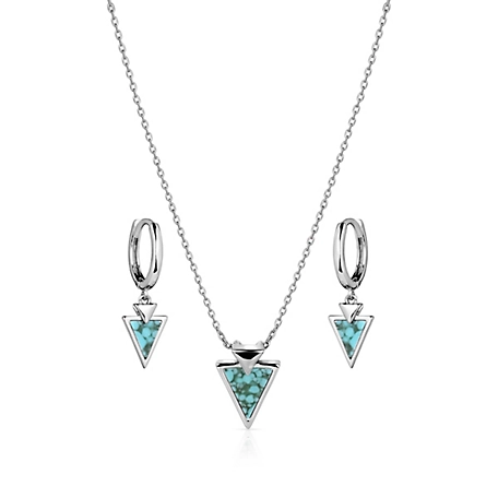 Montana Silversmiths Pointed Path Turquoise Jewelry Set