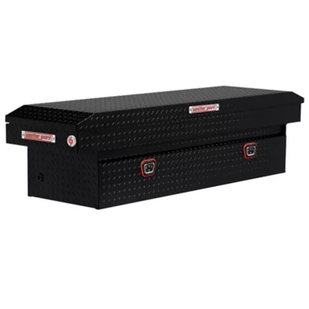 Weather Guard 72" x 20" Gloss Black Aluminum Full Size Crossover Truck Tool Box Crossover Truck Tool Boxes