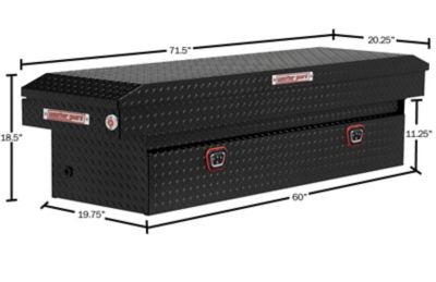 Image showing 9 th Weather Guard 10.5 cu. ft. Aluminum Standard Profile Crossover Truck Tool Box for Full Size Trucks, 72 x 20.5in.