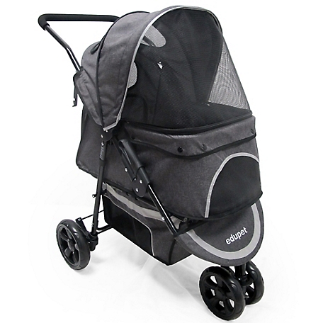 Edupet Pet Stroller: Grey & Black - 55 lb. Capacity