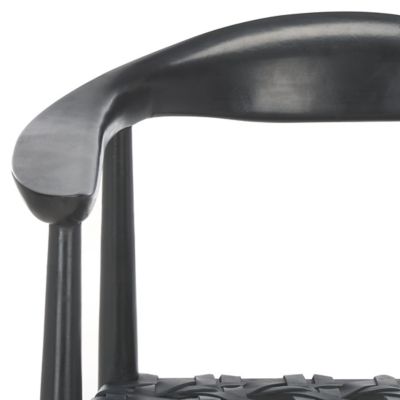 Image showing  Walda Black Leather Woven Accent Chair