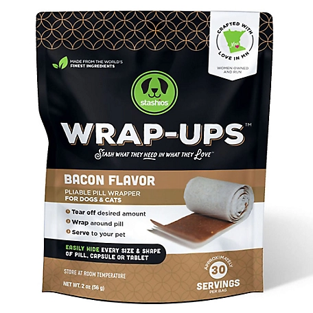 Stashios Wrap-Ups: Pill Wrapper - Bacon - 30 Servings Bag