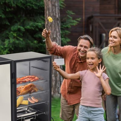 Image showing 9 th Royal Gourmet 454 sq. in. Analog Electric Smoker with 3 Cooking Grates