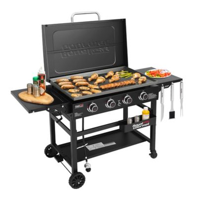 Royal Gourmet 35-Inch 4-Burner Gas Griddle with Hard Cover, 35-Inch Flat Top, 52,000 BTU, Black, GB4000P