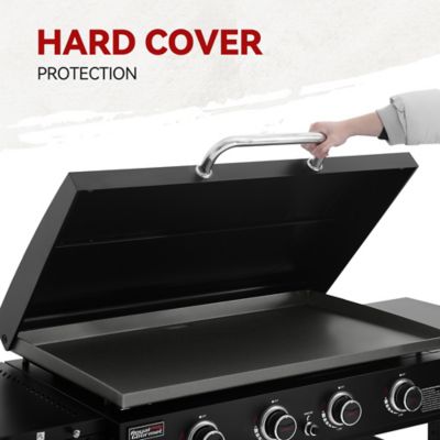 Image showing 5 th Royal Gourmet 4-Burner Propane Gas Flat Top Griddle with Hard Cover, 766 sq. in., Black