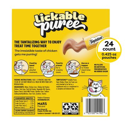 Image showing 10 th Temptations Creamy Chicken Flavor Puree Squeezable Lickable Wet Cat Treats, 10 oz.