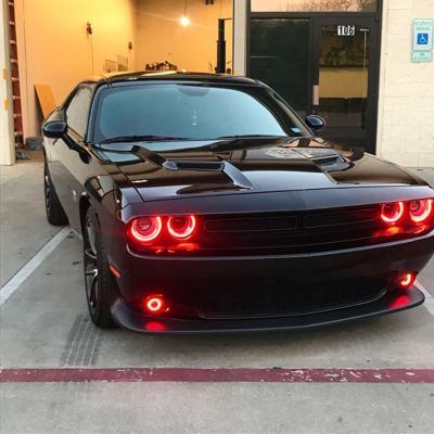 Image showing  2015-2023 Dodge Challenger Surface Mount LED Fog Light Halo Kit, 1236-333