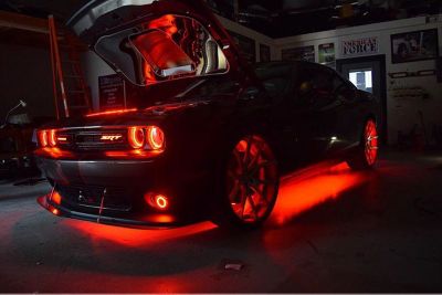 Image showing 5 th ORACLE Lighting 2015-2023 Dodge Challenger Surface Mount LED Fog Light Halo Kit, 1236-333