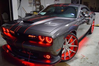 Image showing 6 th ORACLE Lighting 2015-2023 Dodge Challenger Surface Mount LED Fog Light Halo Kit, 1236-333