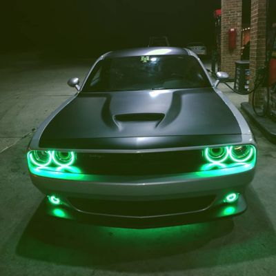 Image showing 7 th ORACLE Lighting 2015-2023 Dodge Challenger Surface Mount LED Fog Light Halo Kit, 1236-333