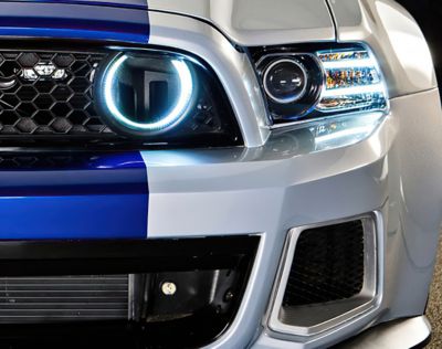 Image showing  2010-2014 Ford Mustang Surface Mount LED Fog Light Halo Kit (Grill Style), 1334-001