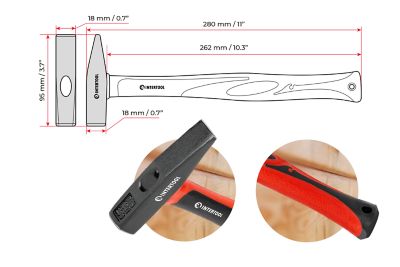 Image showing  Cross Peen Hammer 200g, HT08-0202
