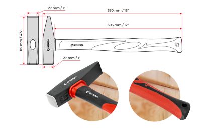 Image showing  Cross Peen Hammer 500g, HT08-0205