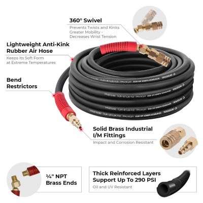 Image showing  3/8 in. x 50 ft. Rubber Air Hose