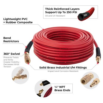 Image showing  1/4 in. x 100 ft. Hybrid Air Hose