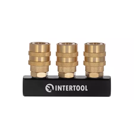 INTERTOOL 3-way straight air distributor with C Air Hose Fittings