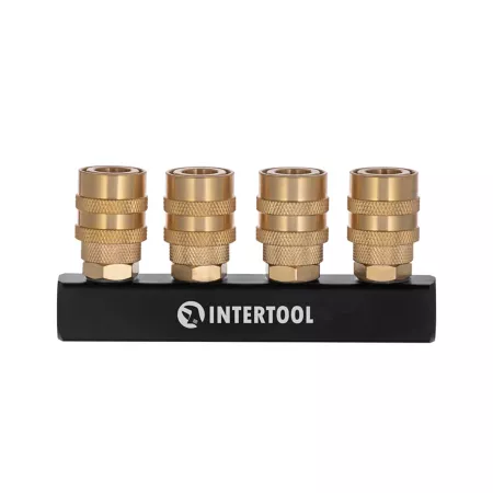 INTERTOOL straight 4-way air distributor with C Air Hose Fittings