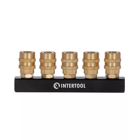 INTERTOOL straight 5-way air distributor with C Air Hose Fittings