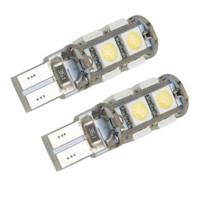 Image showing  T10 9 LED 3 Chip SMD Bulbs (Pair), White