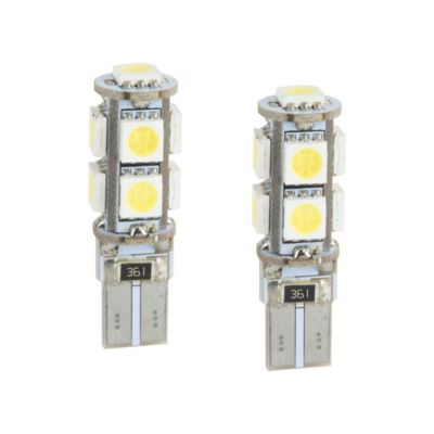 Image showing  T10 9 LED 3 Chip SMD Bulbs (Pair), White