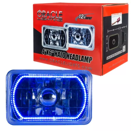 ORACLE Lighting 4 x 6 in Pre-Installed Lights Blue Halo Sealed Beam 6909-002 Headlight Assemblies
