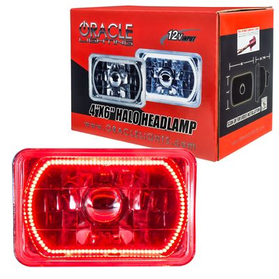 Image showing  Pre-Installed Lights 4x6 in. Sealed Beam Red Halo, 6909-003