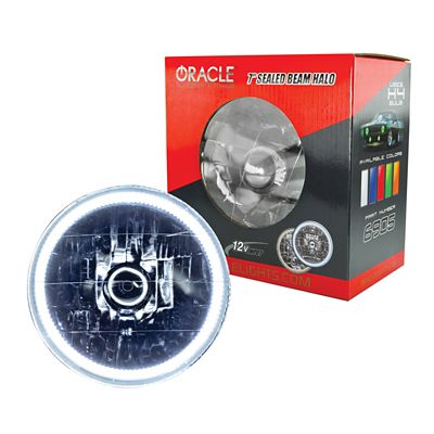 ORACLE Lighting Pre-Installed Lights 7 in. Sealed Beam White Halo, 6905-001