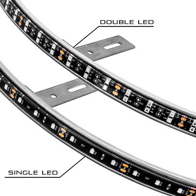 Image showing  LED Illuminated Wheel Rings - Double LED, White