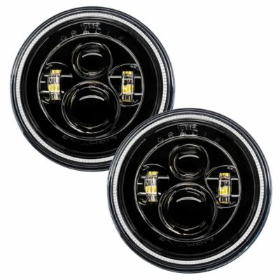 Image showing  7 in. High Powered LED Headlights, Red Halos, 5769-003