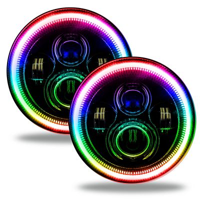 ORACLE Lighting 7 in. High Powered LED Headlights, ColorSHIFT Halos w/No Controller, 5769-334