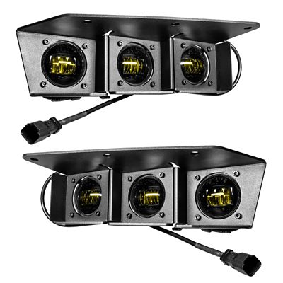 Image showing  2021-2024 Ford Bronco Triple LED Fog Light Kit for Steel Bumper, 5890-006