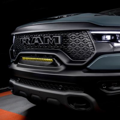 Image showing 6 th ORACLE Lighting 2019-2024 RAM Rebel/TRX Front Bumper Flush LED Light Bar System, Yellow LED, 5885-006
