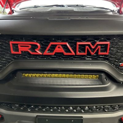Image showing 8 th ORACLE Lighting 2019-2024 RAM Rebel/TRX Front Bumper Flush LED Light Bar System, Yellow LED, 5885-006