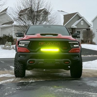 Image showing 9 th ORACLE Lighting 2019-2024 RAM Rebel/TRX Front Bumper Flush LED Light Bar System, Yellow LED, 5885-006