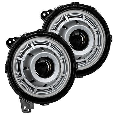 ORACLE Lighting Oculus Bi-LED Projector Headlights for Jeep Wrangler JL / Gladiator JT, Satin Silver, 5839-504-PSC