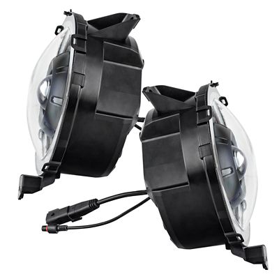 Image showing  Oculus Bi-LED Projector Headlights for Jeep Wrangler JL / Gladiator JT, Satin Silver, 5839-504-PSC