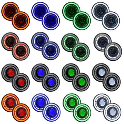 Image showing 5 th ORACLE Lighting Oculus ColorSHIFT 7 in. Bi-LED Projector Headlights for Jeep Wrangler JK, w/BC1 Controller, 5876-335