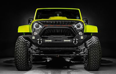 Image showing 6 th ORACLE Lighting Oculus ColorSHIFT 7 in. Bi-LED Projector Headlights for Jeep Wrangler JK, w/BC1 Controller, 5876-335