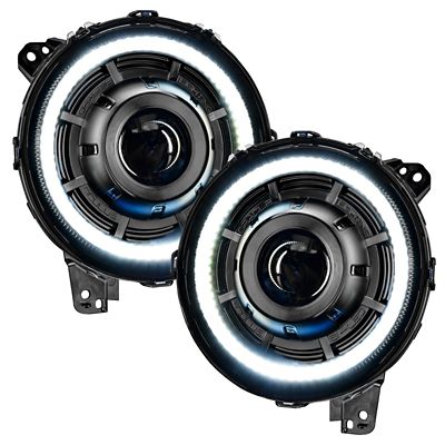 Image showing  Oculus Bi-LED Projector Headlights for Jeep Wrangler JL / Gladiator JT, Switchback Halos