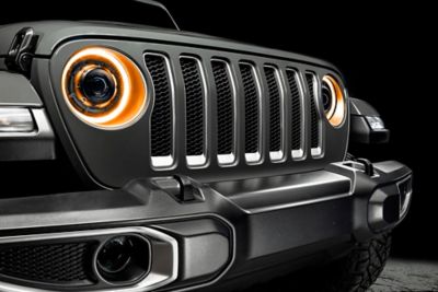 Image showing 8 th ORACLE Lighting Oculus Bi-LED Projector Headlights for Jeep Wrangler JL / Gladiator JT, Switchback Halos
