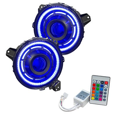 ORACLE Lighting Oculus ColorSHIFT Bi-LED Projector Headlights for Jeep Wrangler JL/Gladiator JT, Simple Controller, 5839-504-B