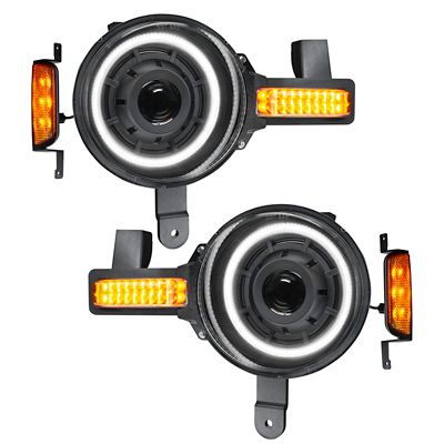 Image showing  Oculus Bi-LED Projector Headlights for 2021+ Ford Bronco, Switchback Halos, 5886-023
