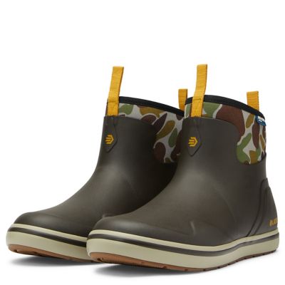 Image showing 4 th LaCrosse Footwear Men's Alpha Deck Boot 6 in. Black Olive/Camo Rubber Boots
