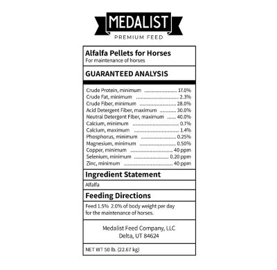 Image showing 8 th Medalist Feed Mini Pellet Alfalfa Feed, 50 lb.