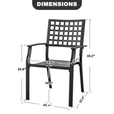 Image showing 5 th Nuu Garden Outdoor 2 pc. Patio Dining Chair Set, Stackable Design, Black