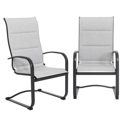 Image showing  Outdoor Iron Frame and Textilene Patio Dining Chairs, Gray, 2 pk.
