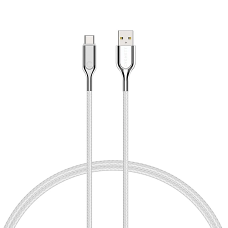 Cygnett Charge and Sync Cable Armored 2.0 USB-C to USB-A Cable, White