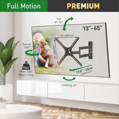 Image showing  13 - 65 in. Full Motion TV Wall Mount, Black