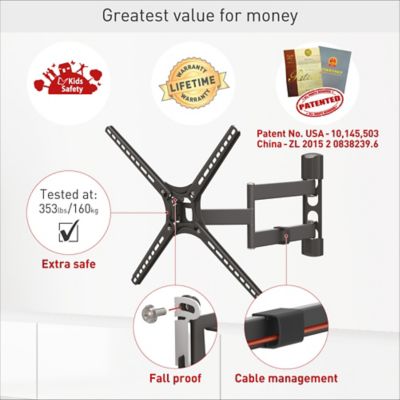 Image showing  13 - 65 in. Full Motion TV Wall Mount, Black
