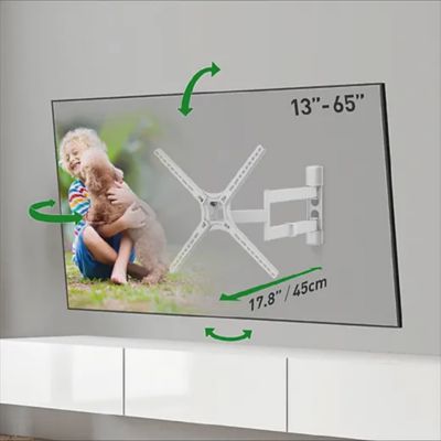 Image showing  13 - 65 in. Full Motion TV Wall Mount, White